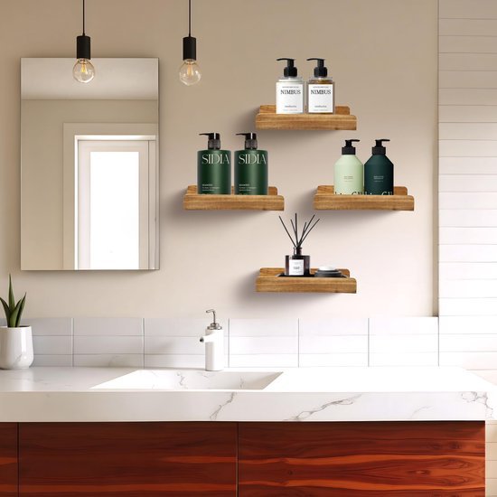 Unyqoos® Compacte zwevende wandplanken set voor decoratieve opbergruimte in huis