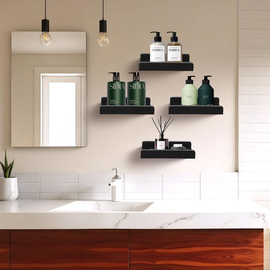 550x550-29075.jpg Unyqoos® Set van twee multifunctionele wandplanken van hout voor decoratie en opslag