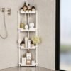 Unyqoos® Multifunctionele Doucheplankenset met Hoekontwerp en Roestvrij Materiaal voor Badkameropslag