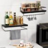 550x550-29094.jpg Unyqoos® Zwevend houten wandrek set met handdoekhouder voor diverse ruimtes