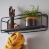 Unyqoos® Modern zwart metalen wandrek voor stijlvolle en efficiënte opslag