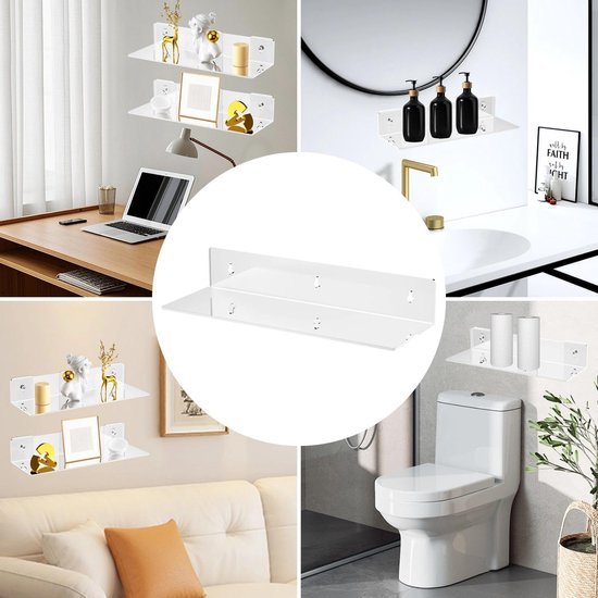 550x550-29117.jpg Unyqoos® Twee stuks zwevend wandrek zonder boren voor badkamer en woonkamer