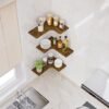 Unyqoos® L-vormige houten wandplank set van 3 voor veelzijdig gebruik in huis