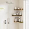 Unyqoos® L-vormige houten wandplank set van 3 voor veelzijdig gebruik in huis