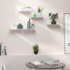 Unyqoos® Set van vier multifunctionele witte acryl zwevende wandplanken 23 cm