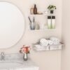 Unyqoos® Set van vier multifunctionele witte acryl zwevende wandplanken 23 cm