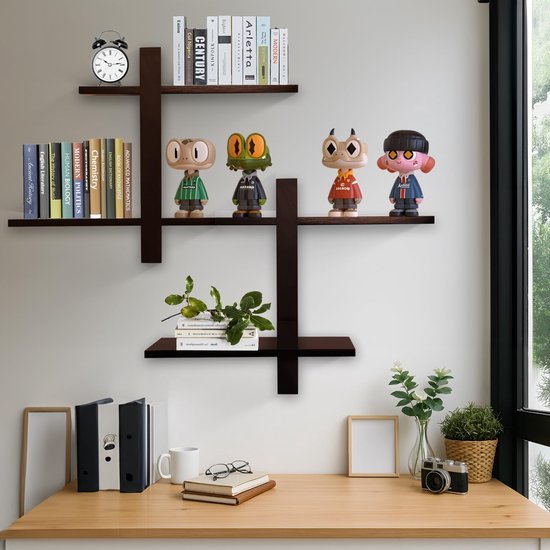 550x550-29268.jpg Unyqoos® Set van 2 multifunctionele houten wandplanken voor stijlvol opbergen en decoreren