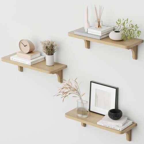 550x550-29276.jpg Unyqoos® Set van drie houten zwevende wandplanken voor stijlvolle opbergruimte
