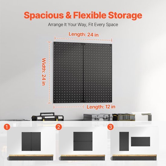 Unyqoos® stalen gereedschapswand voor efficiënte organisatie van gereedschappen