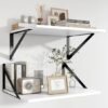 550x550-29313.jpg Unyqoos® Set van twee witte wandplanken met metalen beugels voor elke kamer