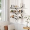 550x550-29316.jpg Unyqoos® Set van twee witte wandplanken met metalen beugels voor elke kamer