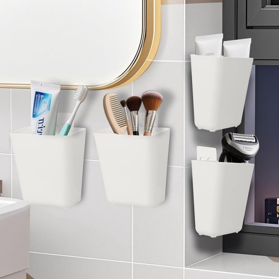Unyqoos® Zelfklevende opbergboxen set voor keuken, badkamer en slaapkamer zonder boren