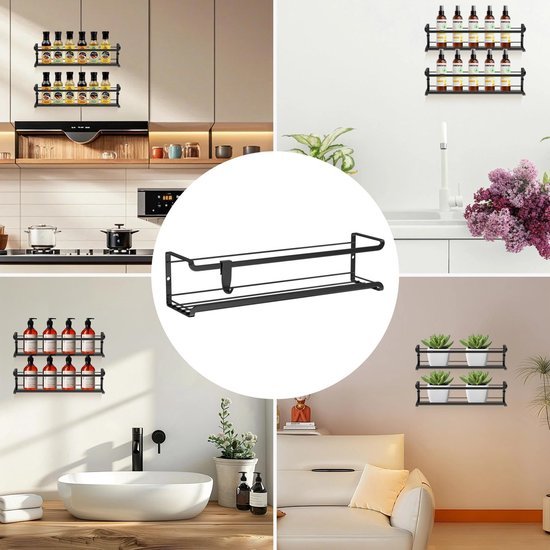 550x550-29364.jpg Unyqoos® Set van vier multifunctionele hangende kruidenrekken voor keuken en badkamer
