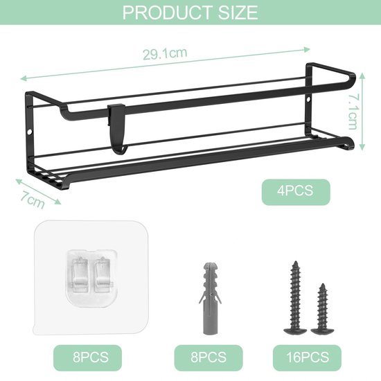550x550-29365.jpg Unyqoos® Set van vier multifunctionele hangende kruidenrekken voor keuken en badkamer