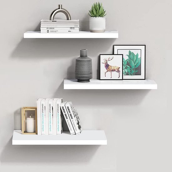 Unyqoos® Moderne zwevende wandplanken voor stijlvolle opslag en decoratie in huis, set van 3