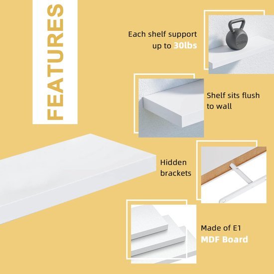 Unyqoos® Moderne zwevende wandplanken voor stijlvolle opslag en decoratie in huis, set van 3