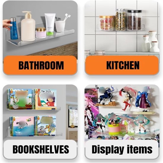 550x550-29387.jpg Unyqoos® Transparant acryl zwevend rek voor multifunctioneel gebruik in huis