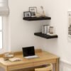 Unyqoos® Diepe zwarte wandplanken set van 2 voor veelzijdige opbergruimte en decoratie