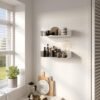 Unyqoos® Set van 2 moderne witte wandplanken voor veelzijdige opbergruimte