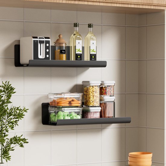 550x550-29424.jpg Unyqoos® Set van 4 zwarte zwevende wandplanken voor diverse ruimtes in huis