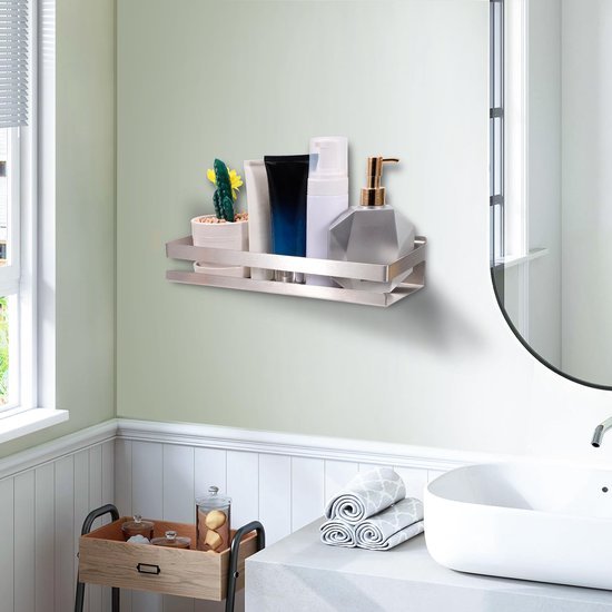 Unyqoos® Premium Roestvrijstalen Wandgemonteerd Doucherek voor Badkamer en Keuken van 30 cm - Zilver