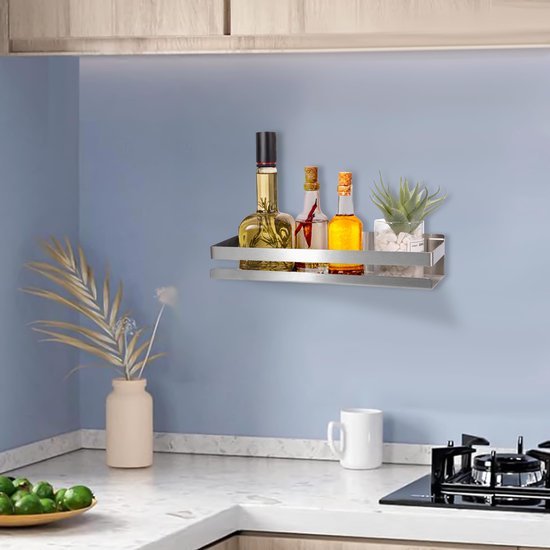 Unyqoos® Premium Roestvrijstalen Wandgemonteerd Doucherek voor Badkamer en Keuken van 30 cm - Zilver