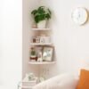 Unyqoos® Elegant en Functioneel Massief Eiken Hoekrek voor Diverse Ruimtes