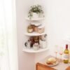 Unyqoos® Elegant en Functioneel Massief Eiken Hoekrek voor Diverse Ruimtes
