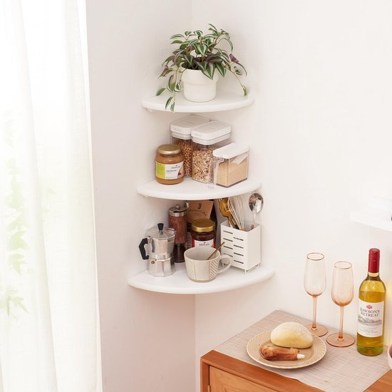 Unyqoos® Elegant en Functioneel Massief Eiken Hoekrek voor Diverse Ruimtes