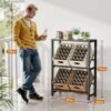 550x550-29499.jpg Unyqoos® Ruimtebesparend metalen drankrek met houten plank en verstelbare poten