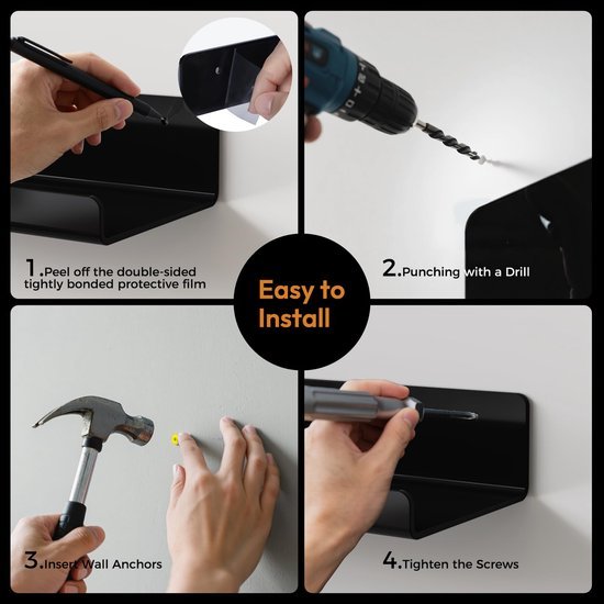550x550-29510.jpg Unyqoos® Set van 2 acryl wandplanken voor multifunctionele opslag en presentatie