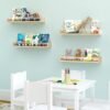 Unyqoos® Houten en acryl wandplankenset voor kinderkamer met veilige boekopslag