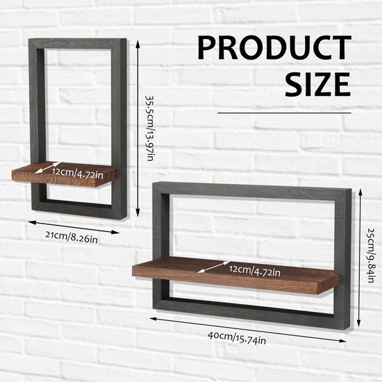 550x550-29559.jpg Unyqoos® Set van twee houten zwevende wandplanken voor diverse ruimtes en toepassingen