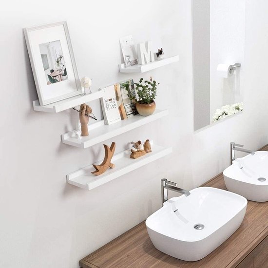 Unyqoos® Stijlvol Zwevend Wandrek van Eikenhout voor Decoraties en Fotolijsten