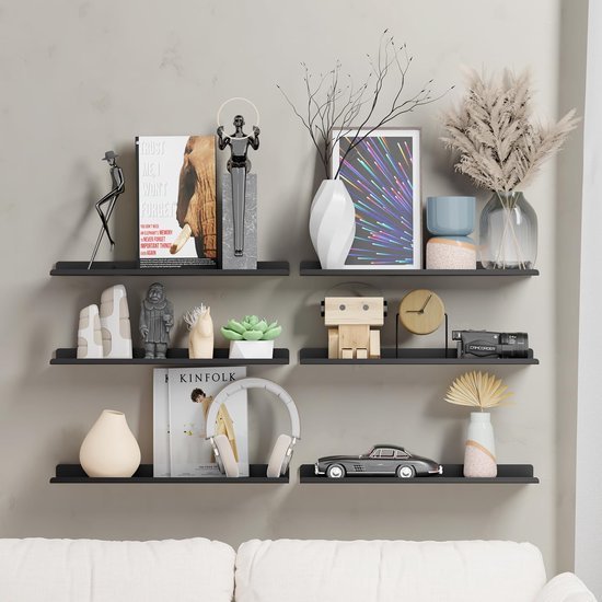 550x550-29584.jpg Unyqoos® Zwarte metalen wandrekken set van 2 voor decoratieve en praktische opbergruimte
