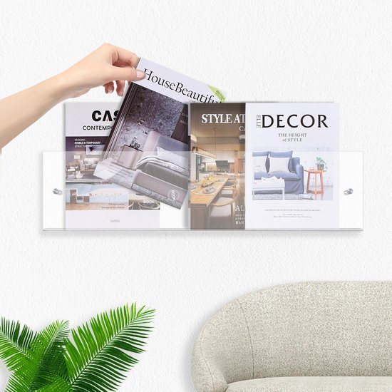 550x550-29588.jpg Unyqoos® Transparante acryl wandplanken voor tijdschriften en boeken 60 cm set van 2