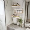 Unyqoos® Stijlvolle zwevende wandplanken met draadmand en handdoekhouder voor elke kamer