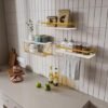 Unyqoos® Stijlvolle zwevende wandplanken met draadmand en handdoekhouder voor elke kamer