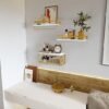 Unyqoos® Stijlvolle zwevende wandplanken met draadmand en handdoekhouder voor elke kamer