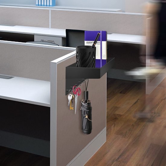 550x550-29626.jpg Unyqoos® Ruim en stevig zwart metalen sleutelrek met plank voor multifunctioneel gebruik
