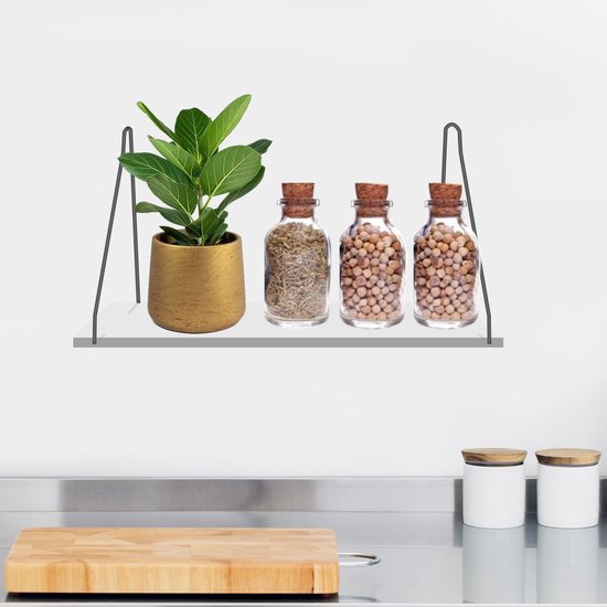 Unyqoos® Transparante Acryl Wandplanken voor Binnen - Stijlvolle Plantenhouder en Opslagoplossing voor Keuken, Badkamer en Woonkamer