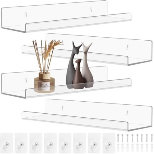 550x550-29649.jpg Unyqoos® Set van 4 transparante wandplanken voor veelzijdige interieurdecoratie
