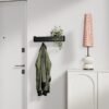 Unyqoos® Zwart metalen wandrek met plank voor badkamer en keuken opbergruimte