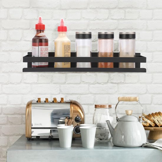 Unyqoos® Twee wandrekken van roestvrij staal voor badkamer en keukenopslag