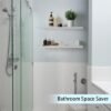 550x550-29704.jpg Unyqoos® Set van twee witte zwevende wandplanken van massief eikenhout voor diverse ruimtes