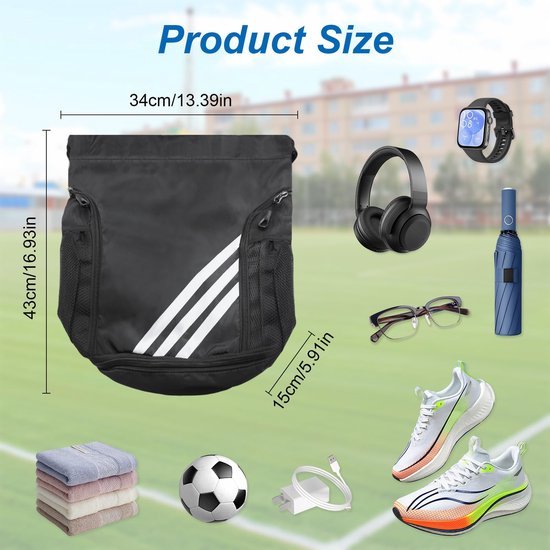 550x550-29788.jpg Unyqoos® Waterbestendige Sporttas met Trekkoord en Schoenenvak voor Sport en Reizen
