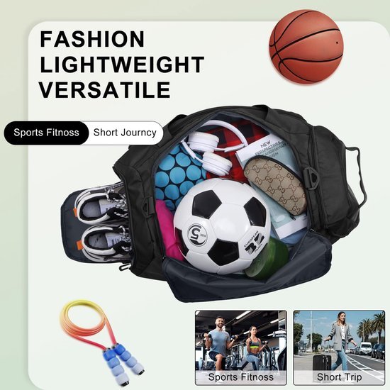 Unyqoos ® Ruime en Veelzijdige Sport- en Reistas met Schoenenvak en Nat Vak voor Alle Activiteiten