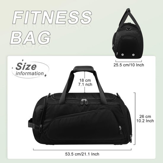 Unyqoos ® Ruime en Veelzijdige Sport- en Reistas met Schoenenvak en Nat Vak voor Alle Activiteiten