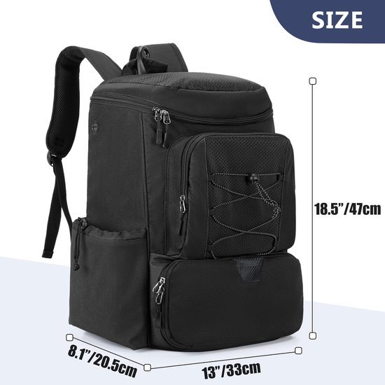 Unyqoos® Ruime en Multifunctionele Pickleball Rugzak met Schoenenvak en Hekhaak voor Sportliefhebbers