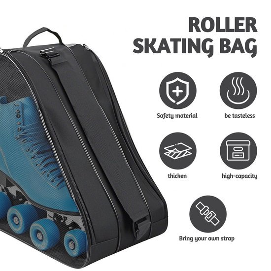 Unyqoos® Ruime en tas voor schaatsen en rolschaatsen met verstelbare riem